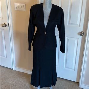 Anne Klein II Wool Cashmere Jacket & Skirt Set Sz4